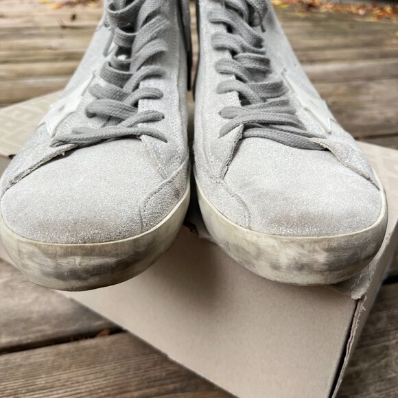 Golden Goose Francy Classic Sneakers Silver White Glitter Star – Size 40 - Picture 11 of 11